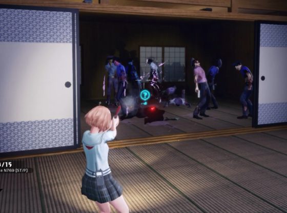 School Girl Shooting Zombies