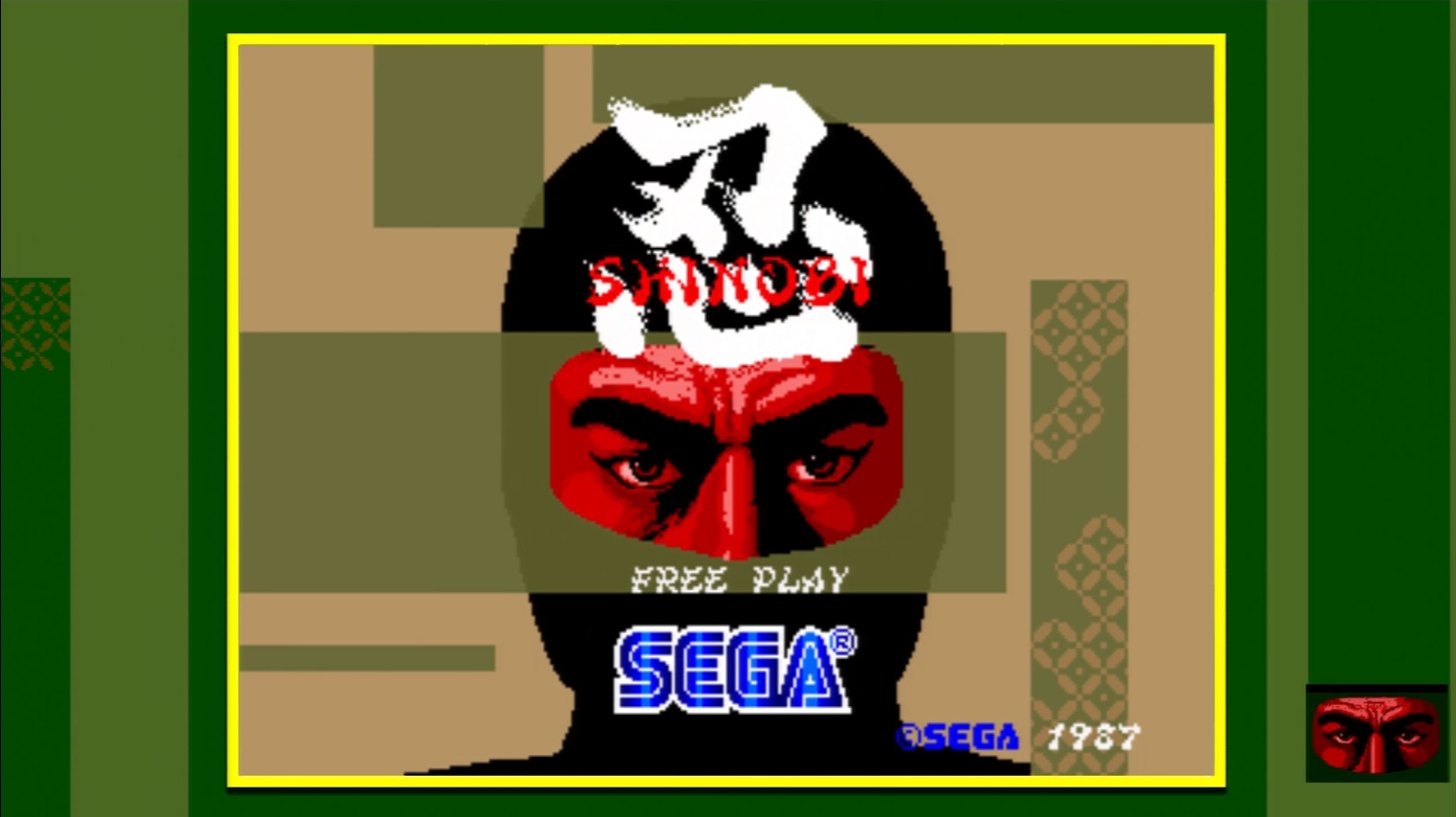 Shinobi Arcade Title Screen